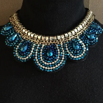 

Fashion Lady Exquisite Colorful Boho Collar Choker Crystal Beads Choker Necklace &pendant Vintage Austrian Crystals Design Pend