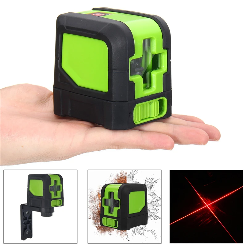 

360 Degree Rotary 635nm 2 Line Laser Levels Self Leveling Vertical Horizontal Measure Kit IP54 Waterproof Red Lights Laser Tools