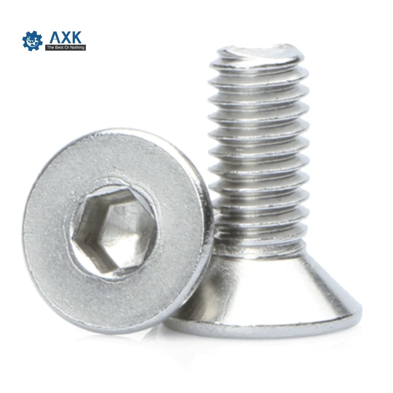 Head Screw Hex Socket Stainless Steel 100pcs/lot M3 Din7991 Machine Stainlness Flat High Quality Service Electrical | Обустройство