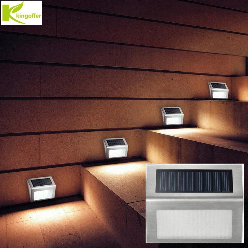 

Kingoffer 10PCS/Lot Mini Energy Saving Solar Light Outdoor Indoor Waterproof Stair Lights LED Flood Wall Lamp Garden Yard Lamps