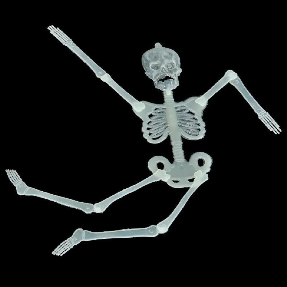 Хэллоуин ужас светящийся подвижный Череп Скелет реквизит светящиеся злые вечерние сувениры страшные украшения Хэллоуин