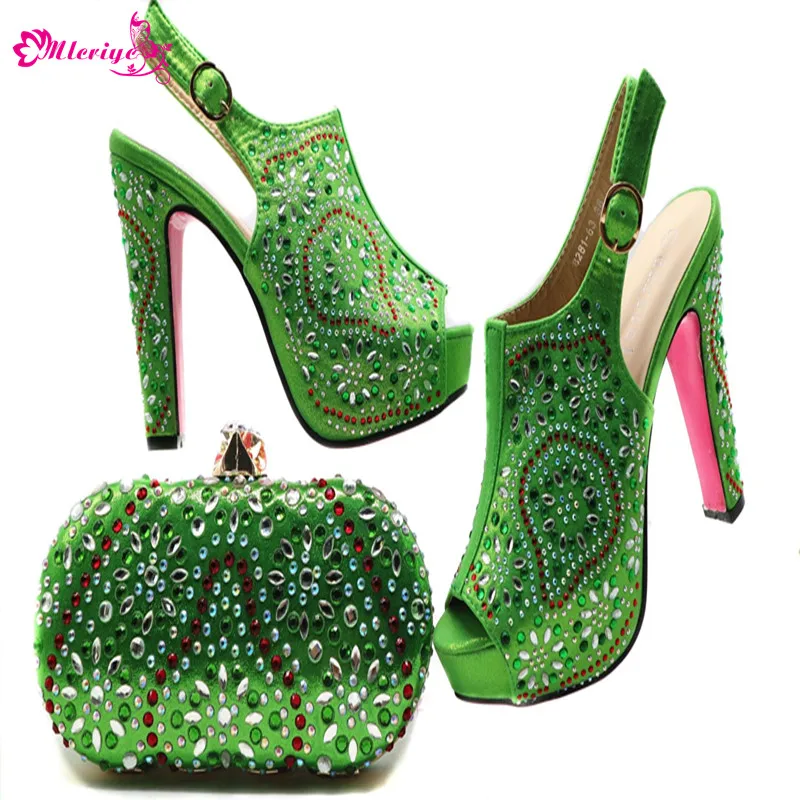 Latest Design Sales In Women Matching Shoes and Bag Set Decorated with Appliques Designer Shoes Women Luxury 2018 Elegant Shoes