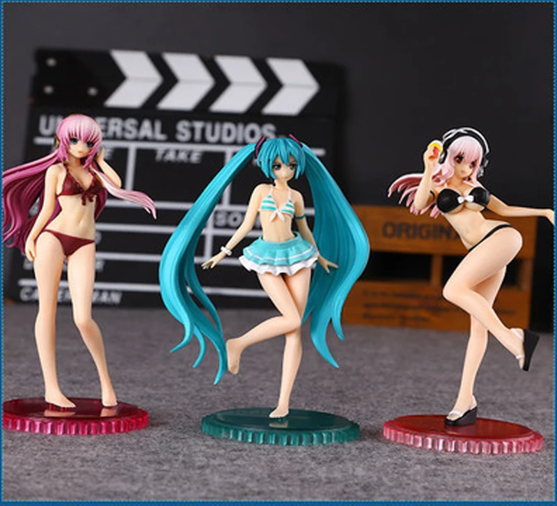 Freeing Hatsune Miku & Super Sonico Luka волнистый купальник бикини ПВХ сексуальная фигура модель