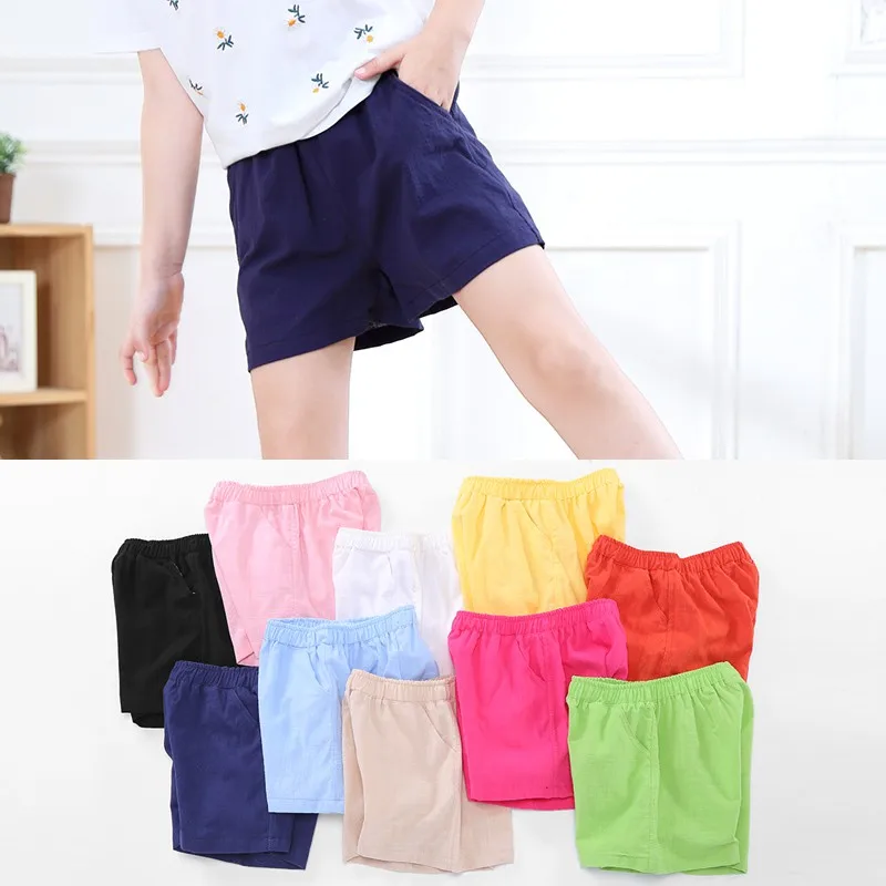 От 1 до 11 лет, Новые Летние Стильные повседневные пляжные штаны для маленьких мальчиков и девочек Детские однотонные короткие брюки модные детские шорты