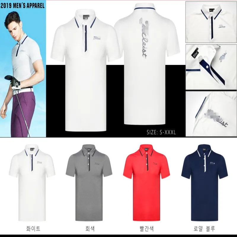 

2019 Golf Costume Men Spring and Summer Short Sleeve T-Shirt Quick-drying Breathable Golf Jersey Golf Clothes