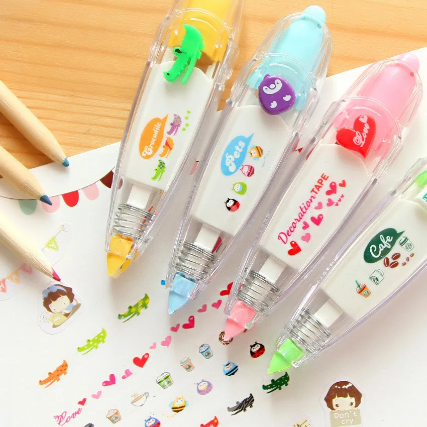 Sweet floral correction Cartoon tape pen sticker kid's stationery decor
