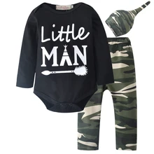 2018 Bebê Recém-nascido Da Menina do Menino Roupas Definir Bodysuits Exército Verde Calça Macacão Bodysuit Crianças Roupas Das Meninas Dos Meninos Traje