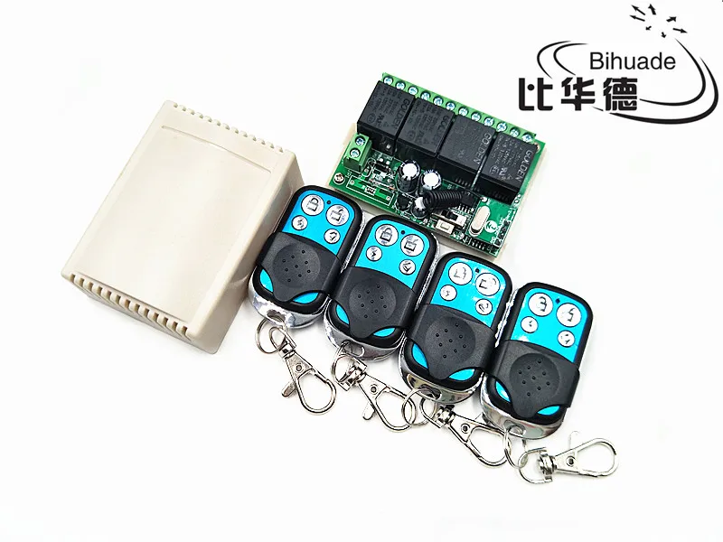 

433Mhz Universal Wireless Remote Control Switch DC 12V 4CH relay Receiver Module and RF Transmitter 433 Mhz Remote Controls