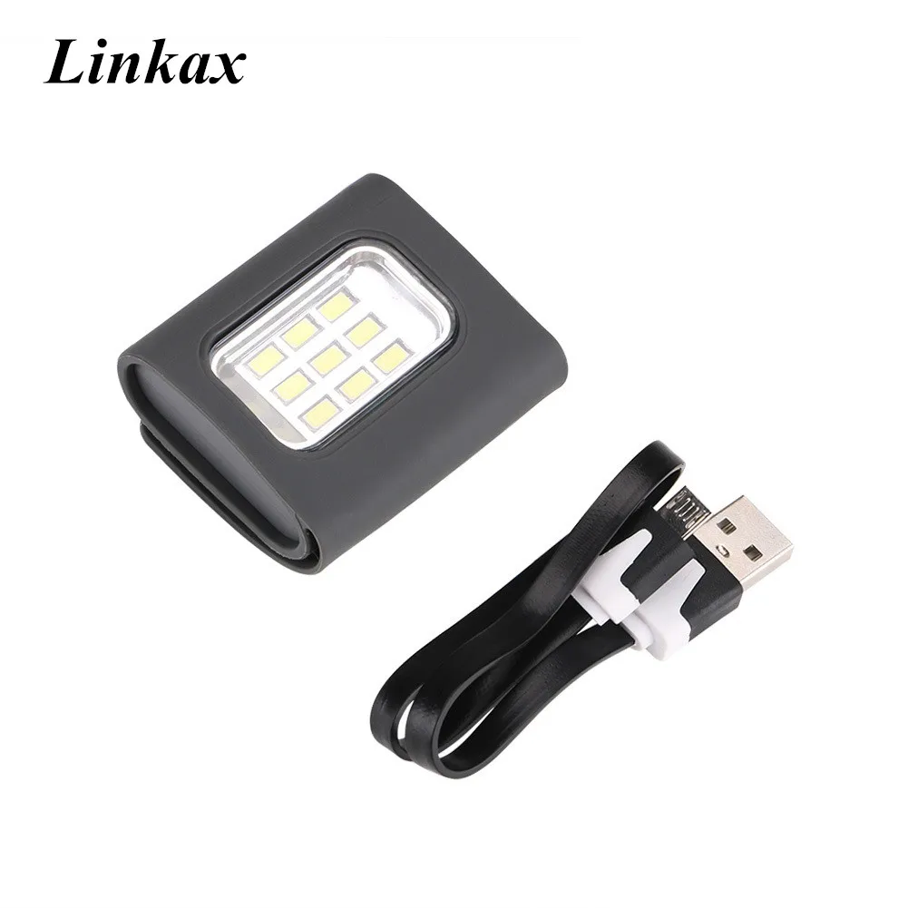 

9LED Night Running Jogging Safety Warning Light Cap Hat Clip Flashlight 4 Modes Chest Lamp USB Rechargeable With Battery