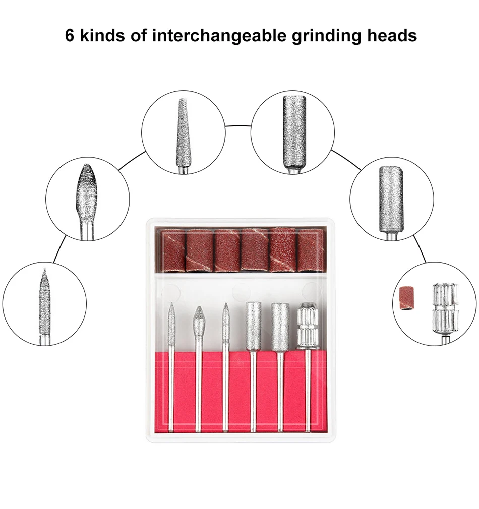 Электрическая дрель для ногтей, фрезы для педикюра, фрезы для маникюра, фрезы для маникюра, фрезы для ногтей