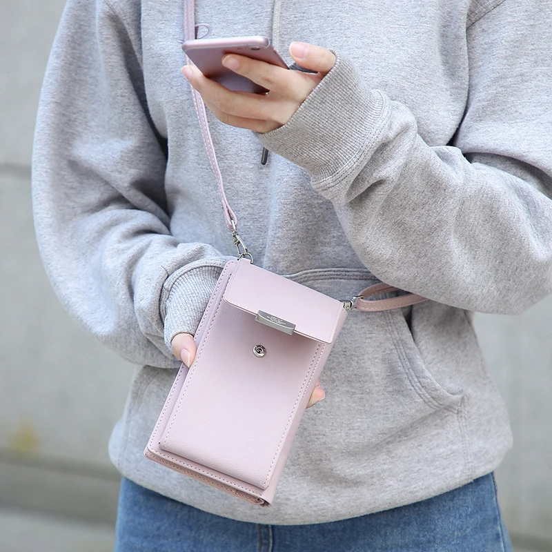 2019 New Women Casual Wallet Brand Cell Phone Wallet Big Card Holders Wallet Handbag Purse Clutch Messenger Shoulder Straps Bag