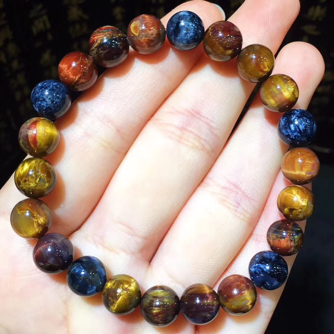 

100% Natural Bracelets Value Natural Peterstone (Pietersite) Beaded Transparent Bracelet Free Shipping B14876