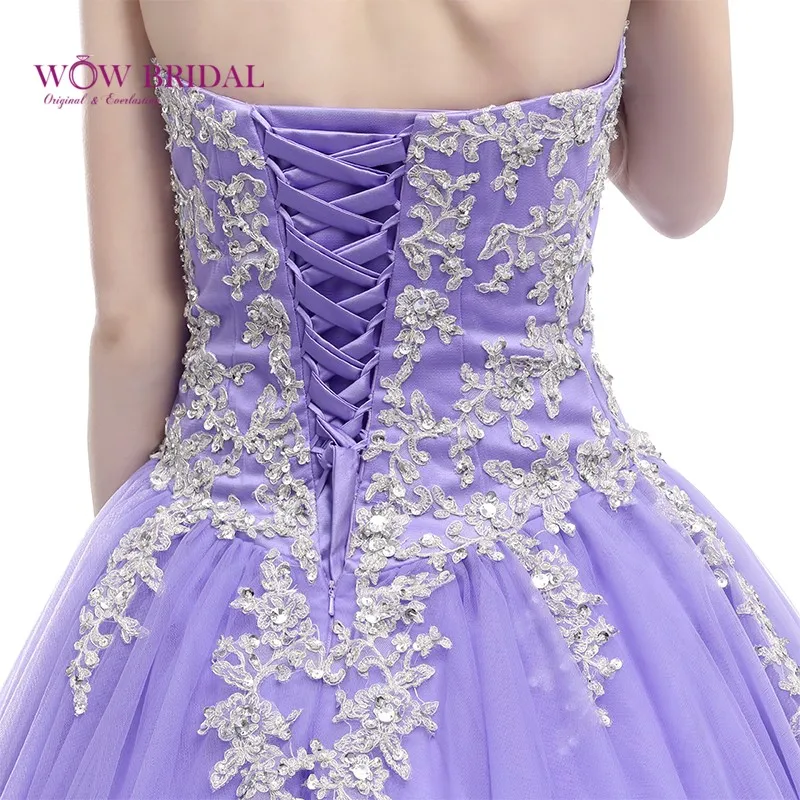 Wowbridal Изящные Quinceanera Платье Без Бретелек Вышивки Бисером Органзы Ruched Бальное платье Вечернее Платье