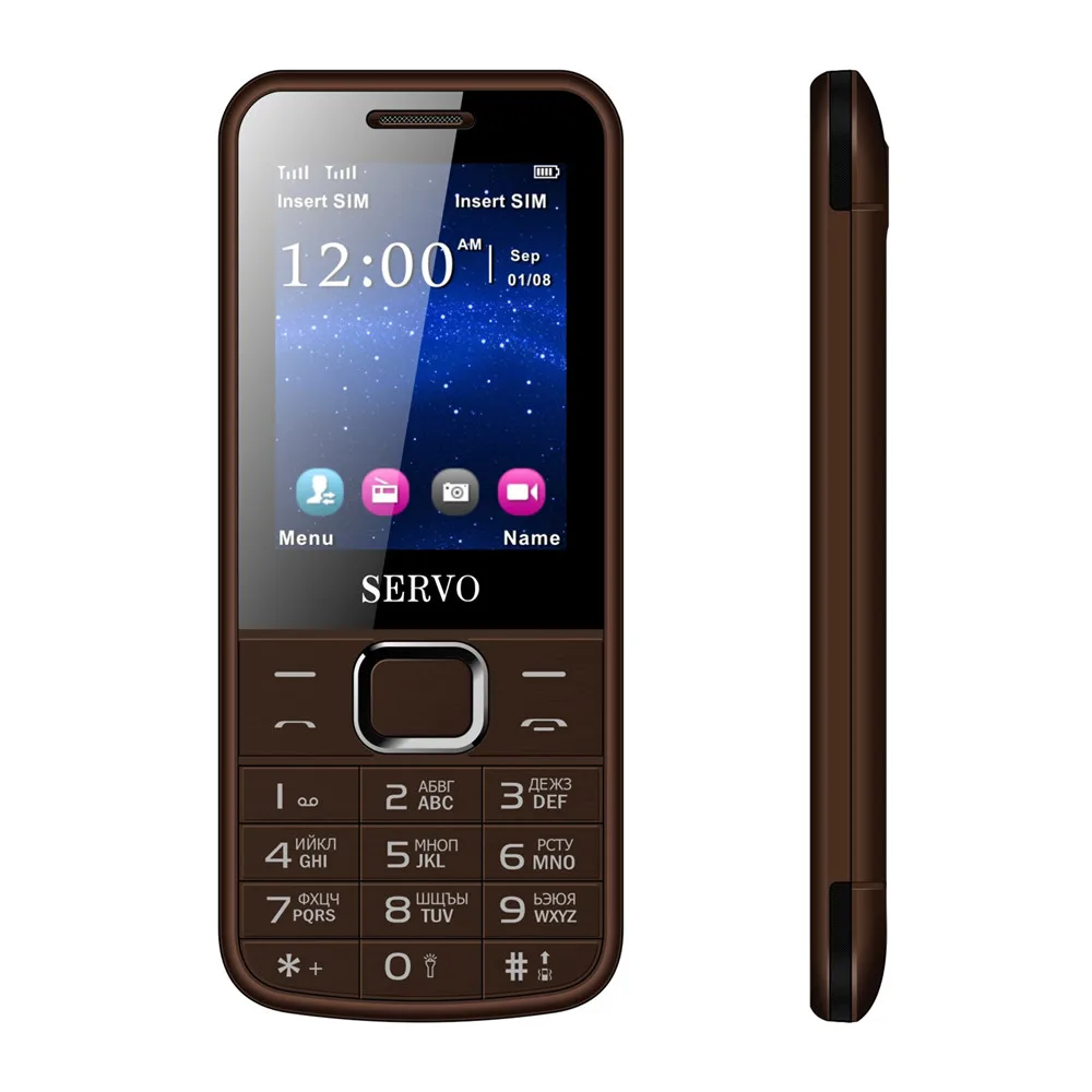 Оригинальный SERVO 225 2,4 "Dual SIM карты мобильные телефоны GPRS вибрации внешнее FM-радио Bluetooth телефон русская клавиатура