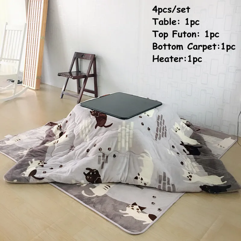 4pcs iseti Modern iJapanesei Style iFurniturei Kotatsu iSeti 4pcs iseti Modern iJapanesei Style iFurniturei Kotatsu iSeti