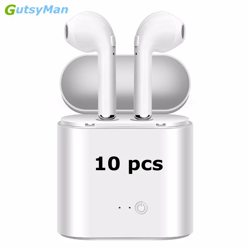 GutsyMan оптовая продажа 10 шт i7s наушники-вкладыши TWS с мини Беспроводной Bluetooth