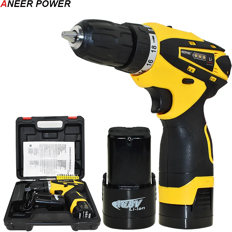 Mini 16.8v Cordless Drill Electric Screwdriver Electric Drill 1.5Ah Battery Capacity Drill Batteries Screwdriver Power Tools