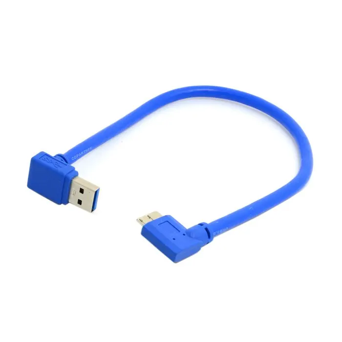 Угловой 90 градусов USB 3,0 A штекер к Micro B штекер прямоугольный кабель 30 см
