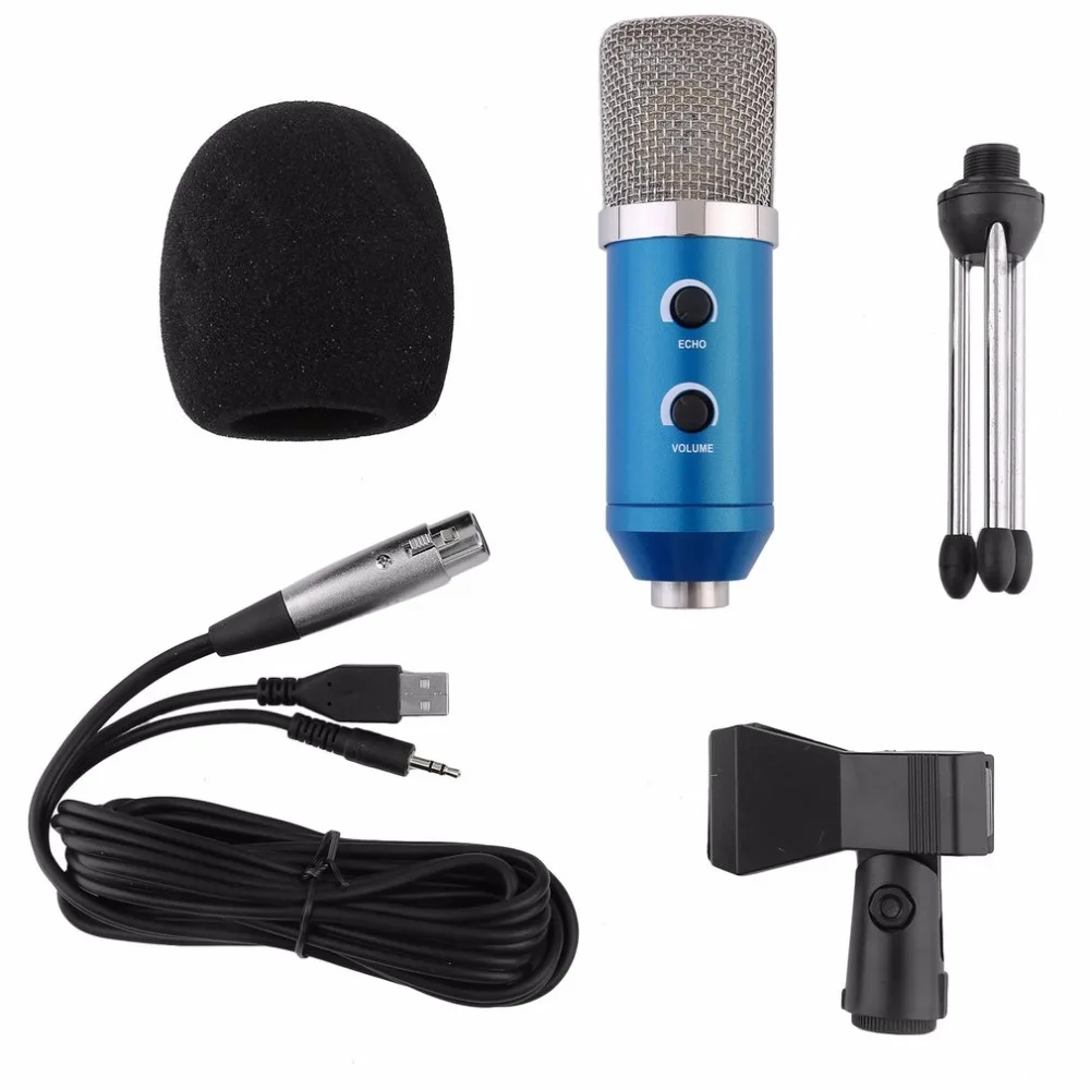 MK-F100TL USB конденсаторный микрофон с треногой для видео запись пения под караоке радио Студийный микрофон для компьютера ПК Профессиональный