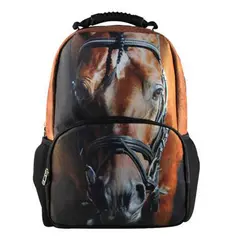 Крутая детская школьная сумка 3D животного Фетр Для мужчин рюкзак Crazy Horse печати сумка для школы Обувь для девочек Колледж студент Bagpack