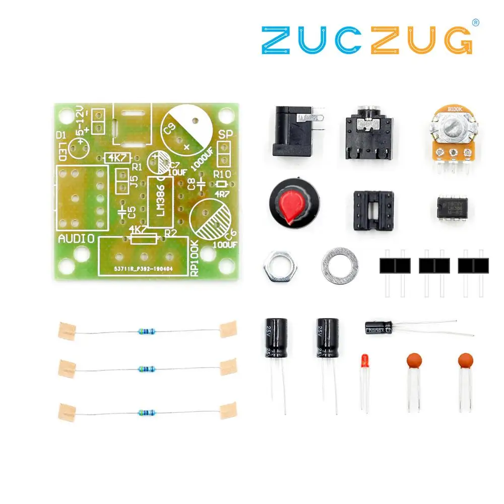 

DIY Kit LM386 Super Mini Audio Amplifier DIY Kit Suite Trousse LM386 Amplificador Module Board 3.5mm 3-12V