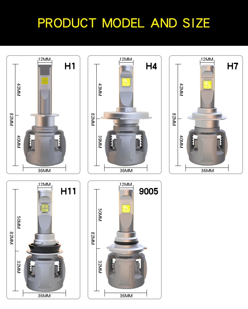 2 шт. H4 светодиодный лампы H7 светодиодный H11 H8 H9 9005 9006 9007 9012 Автомобильные фары Conversion Kit 72W фары для 10000LM XHP-70 объектив чипы 6000K