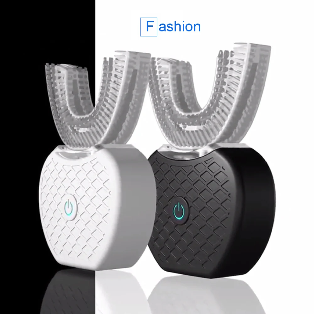 Интеллектуальная автоматическая звуковая зубная щетка на 360 градусов с 4 режимами и usb-зарядкой для отбеливания зубов, синий светильник