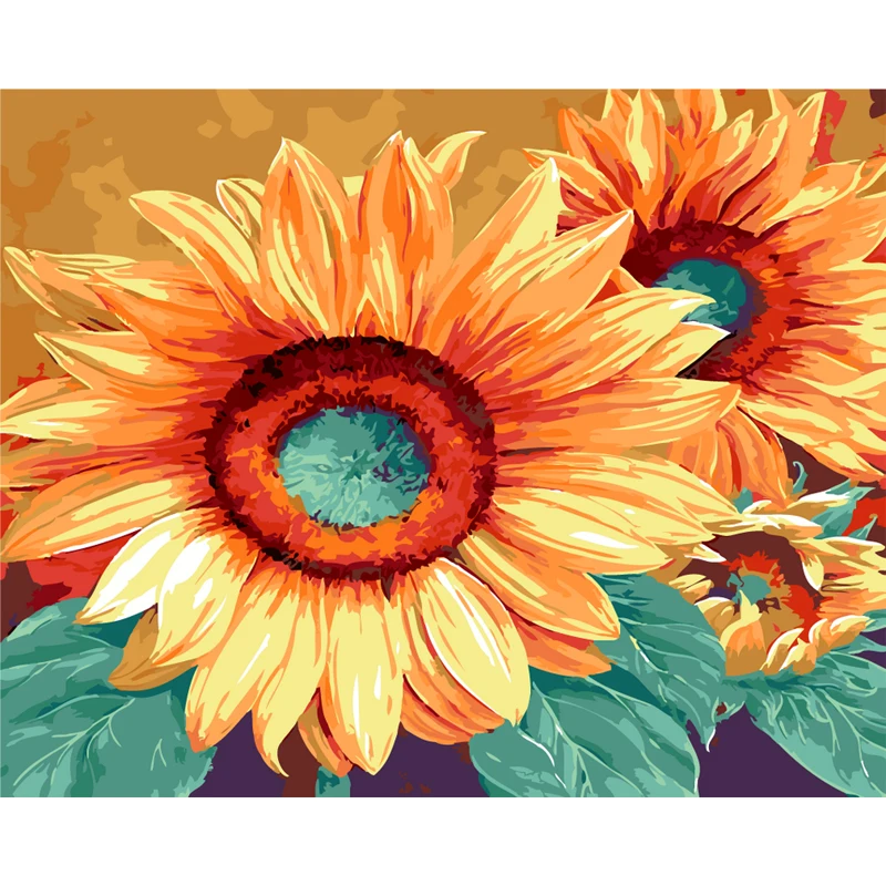 The sunflower Diy painting by numbers hand painted canvas oil paintings