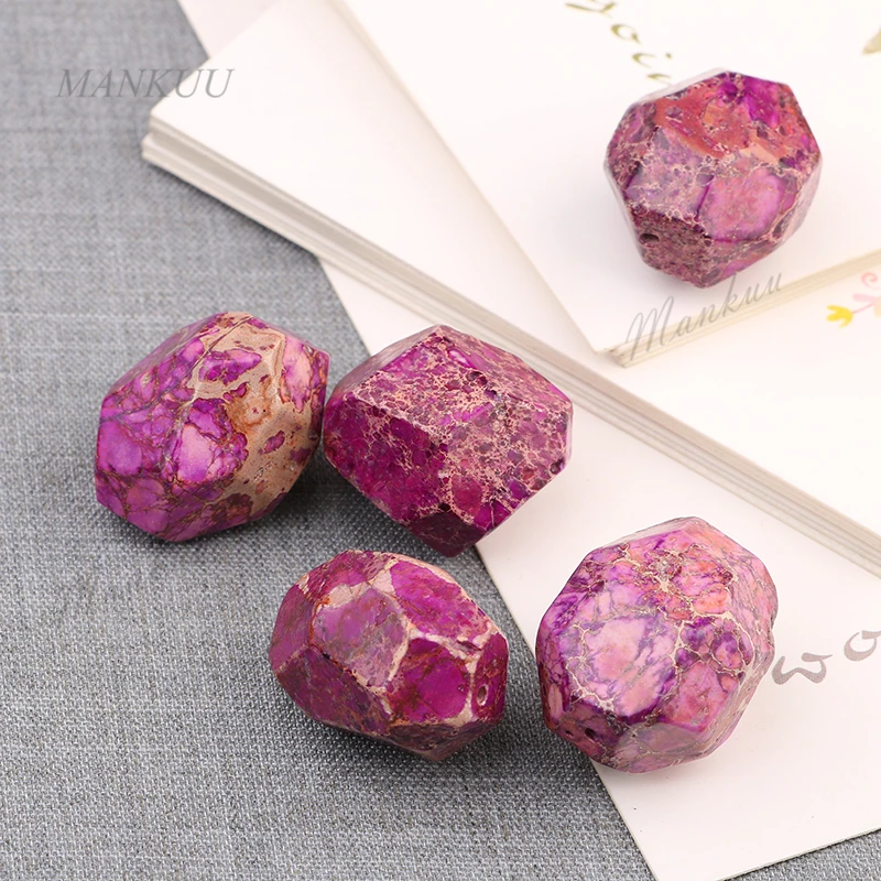 Граненые бусины из фиолетового камня, бусины неправильной формы из натурального камня, бусины с отверстием для самостоятельного изготовления ювелирных изделий DXT01820