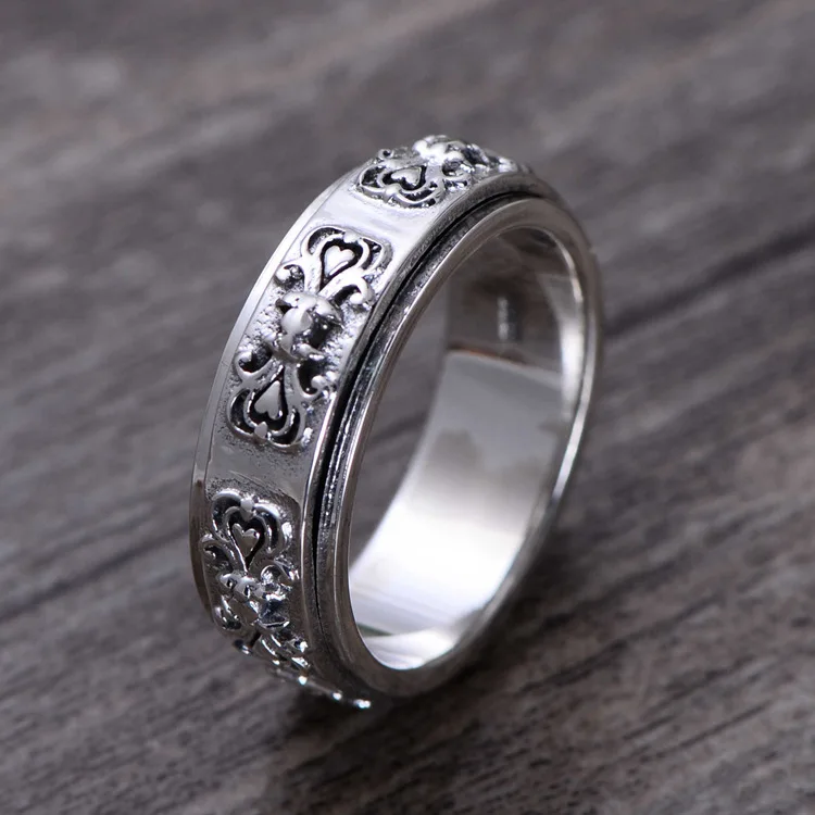 

925 sterling silver jewelry Thai silver restoring ancient ways is old vine flowers man transshipment kaiyun ring 056406