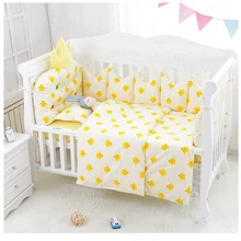 Новинка, 7 шт./компл., постельное белье для малышей, дышащий комплект для новорожденных, детская кроватка, протектор бампера, хлопок, унисекс