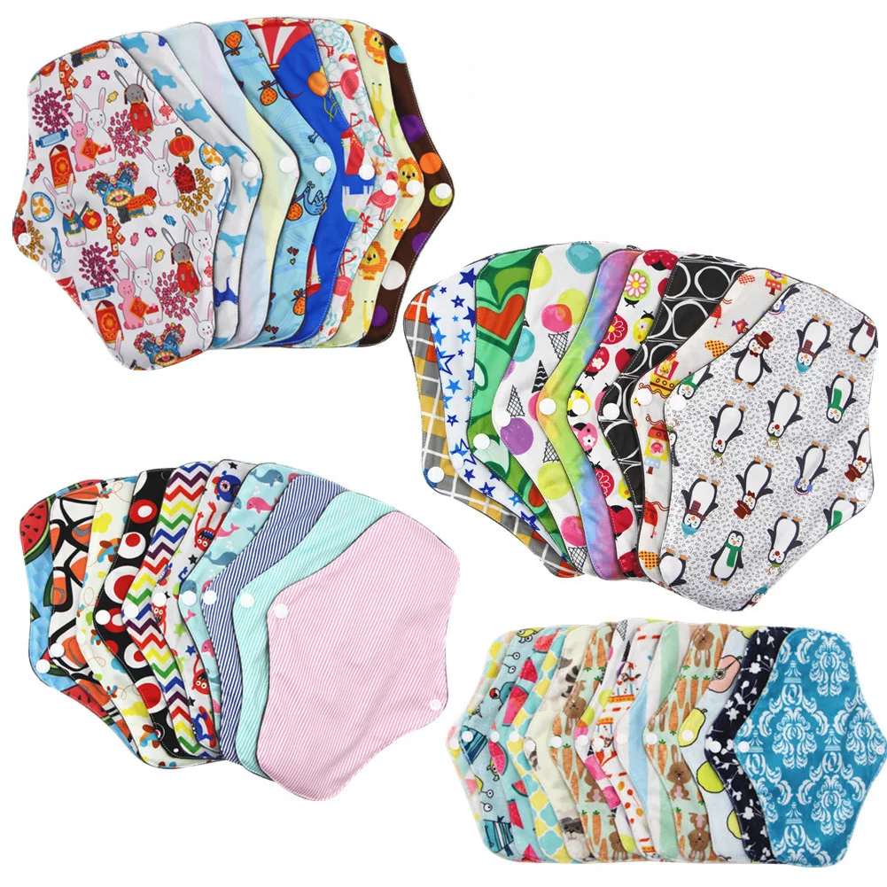 

Bamboo Cotton Sanitary Women Period Feminine Soft Panty Liner Hygiene Towel Pads Washable Reusable Physiological Menstrual Cloth