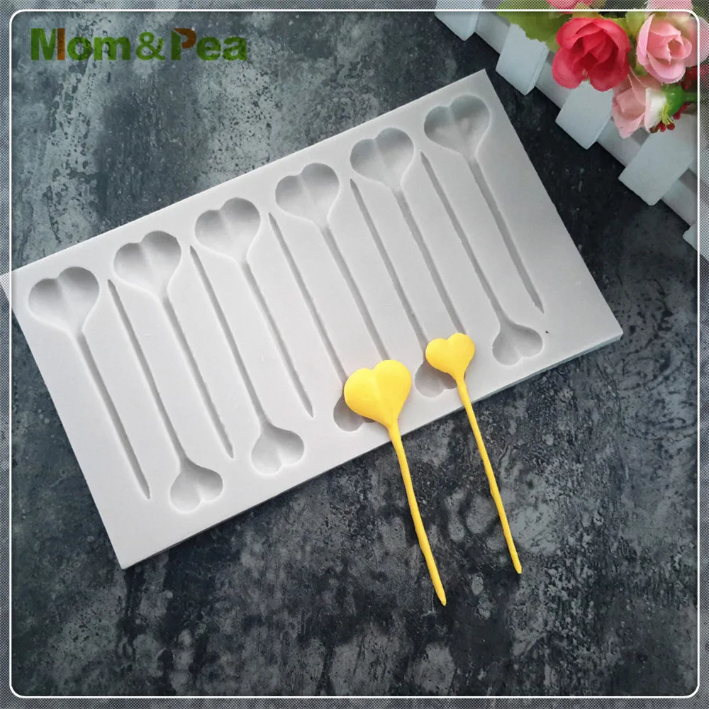 Mom & Pea MPA2015 сердце в форме леденца силиконовая форма для украшения торта помадка 3D