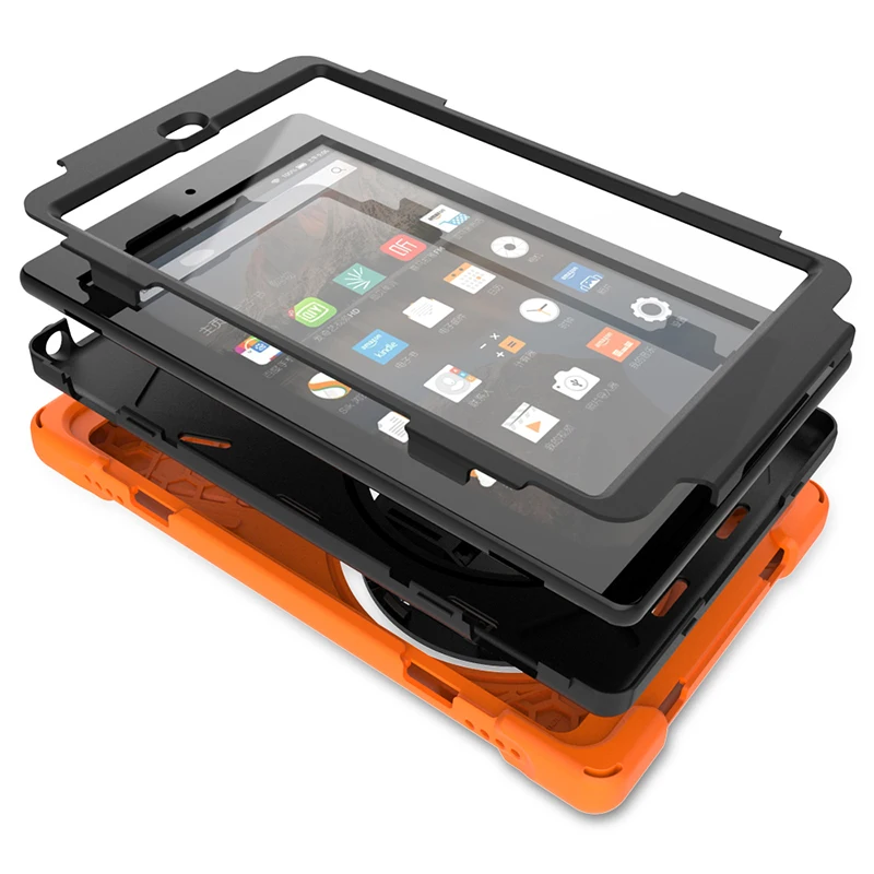 Ударопрочный детский безопасный силиконовый чехол с подставкой для Amazon Kindle Fire HD 8
