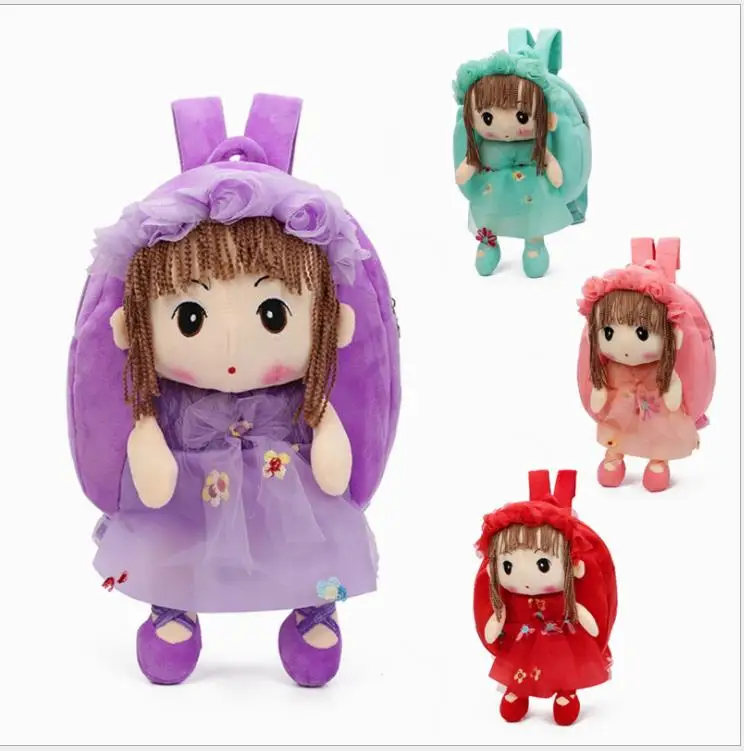 

Lovely Princess Plush Backpacks Cartoon soft Kids School Bags Toys Animal Kindergarten Children Storage Doll Baby Bags 5 colors