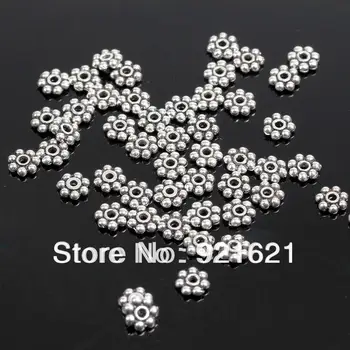 

4mm 500pcs/lotTibetan Silver Plated Tiny Daisy Spacer Beads DIY Accessories D0299