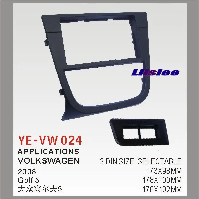 

Liislee 2 DIN Car Refitting Frame Panel For Volkswagen Golf5 2008 Radio Stereo CD DVD Player NAVI Navigation ABS Fascia Kits