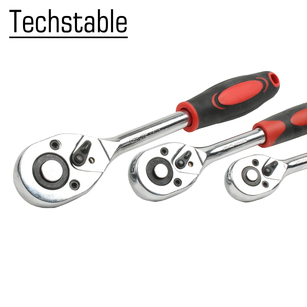TECHSTABLE 12 шт набор торцевых гаечных ключей Быстрый Трещоточный гаечный ключ ручное