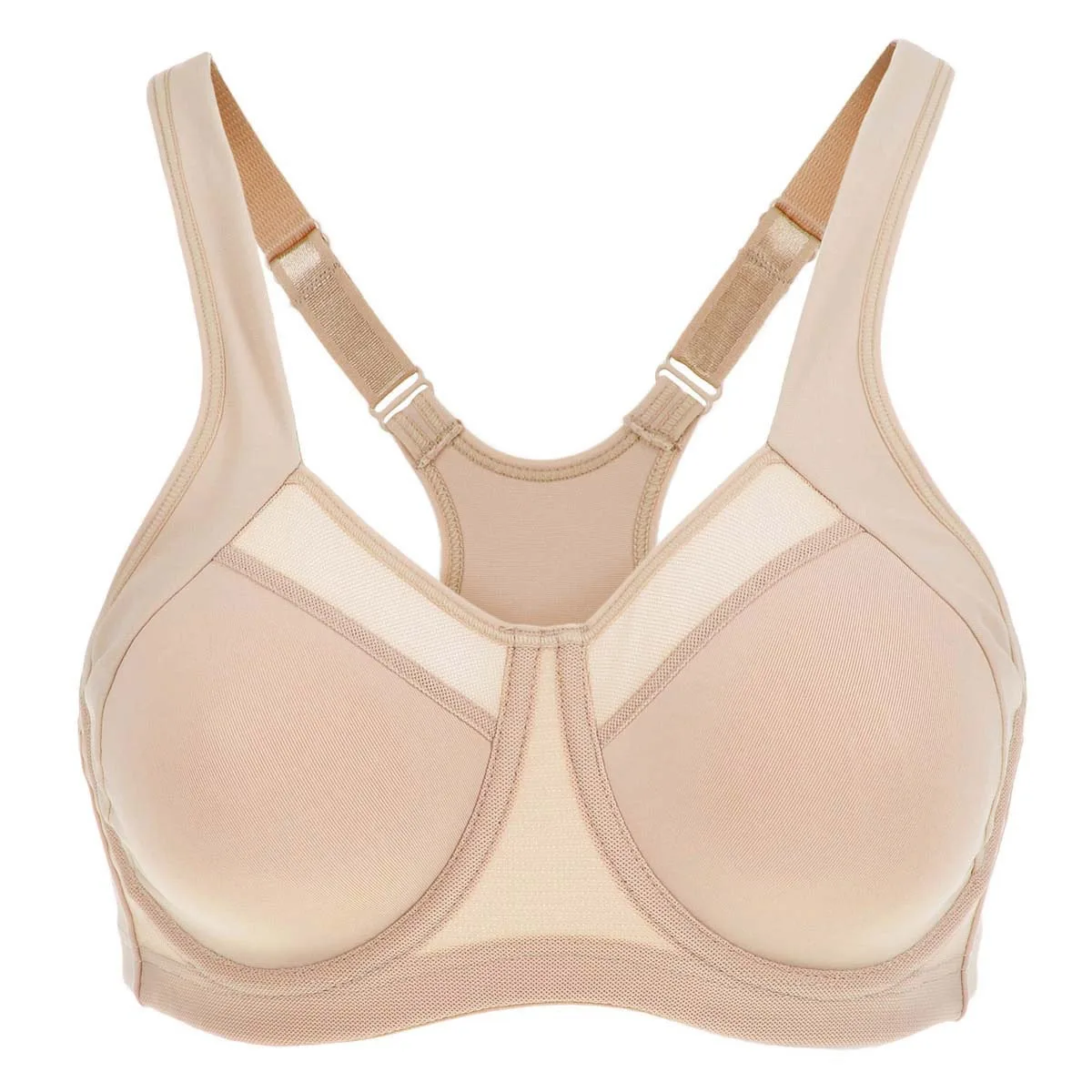 Womens Level 4 Support Non Padded Powerback Underwire Active Bra,White02,C,40