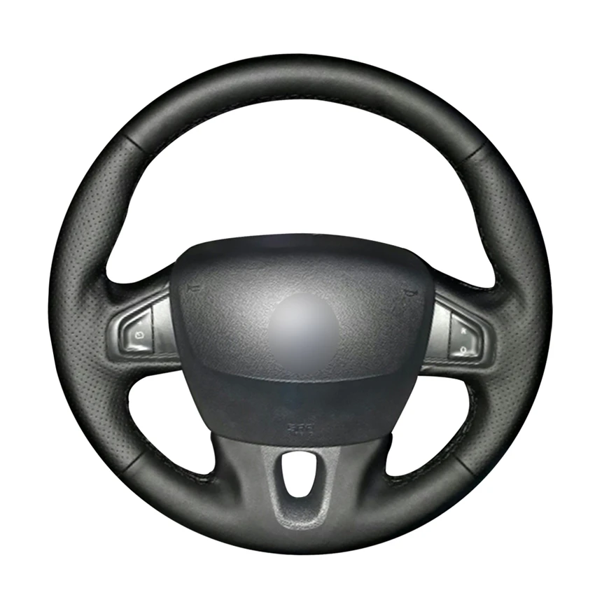 

Hand-stitched Black PU Artificial Leather Car Steering Wheel Cover for Renault Megane 2008-2016 Fluence (ZE) 2010-2016 Kangoo