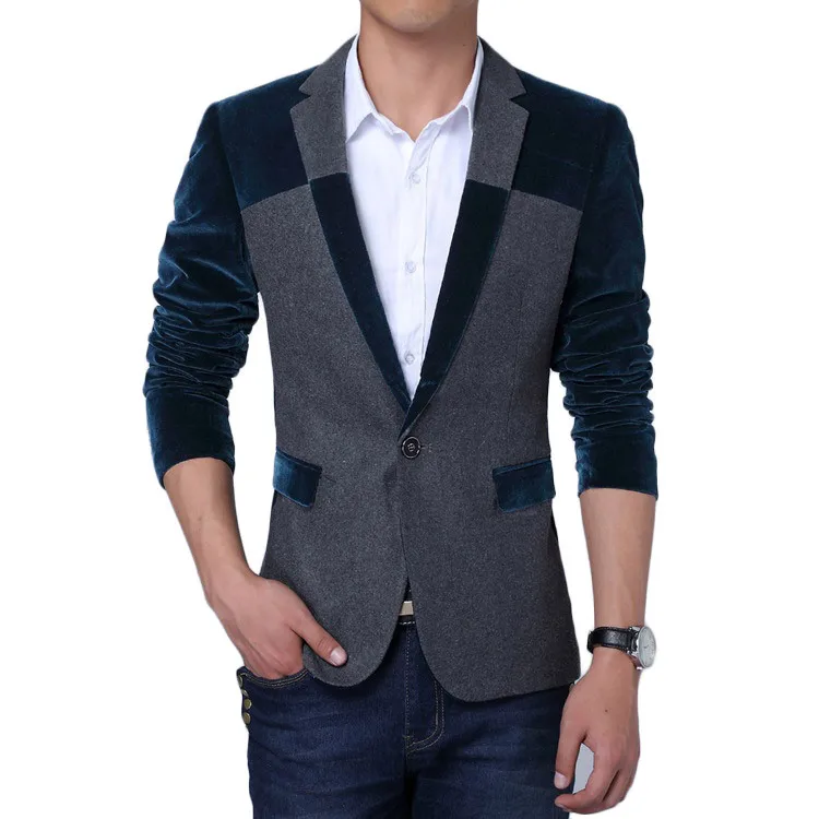 Velvet Blazer Men 2017 Spring New Men Blazers Korean Fashion Design ...