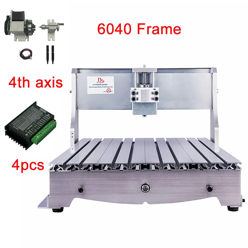 ЧПУ 6040 4 оси CNC router рамка для лазерной гравировки Алюминий камня печатных плат и
