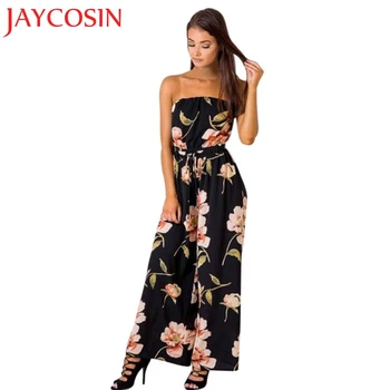

JAYCOSIN Jumpsuits New Women Jumpsuit Sleeveless Women Off Shoulder Floral Playsuit Ladies Trouser C7630Q Free Shiping