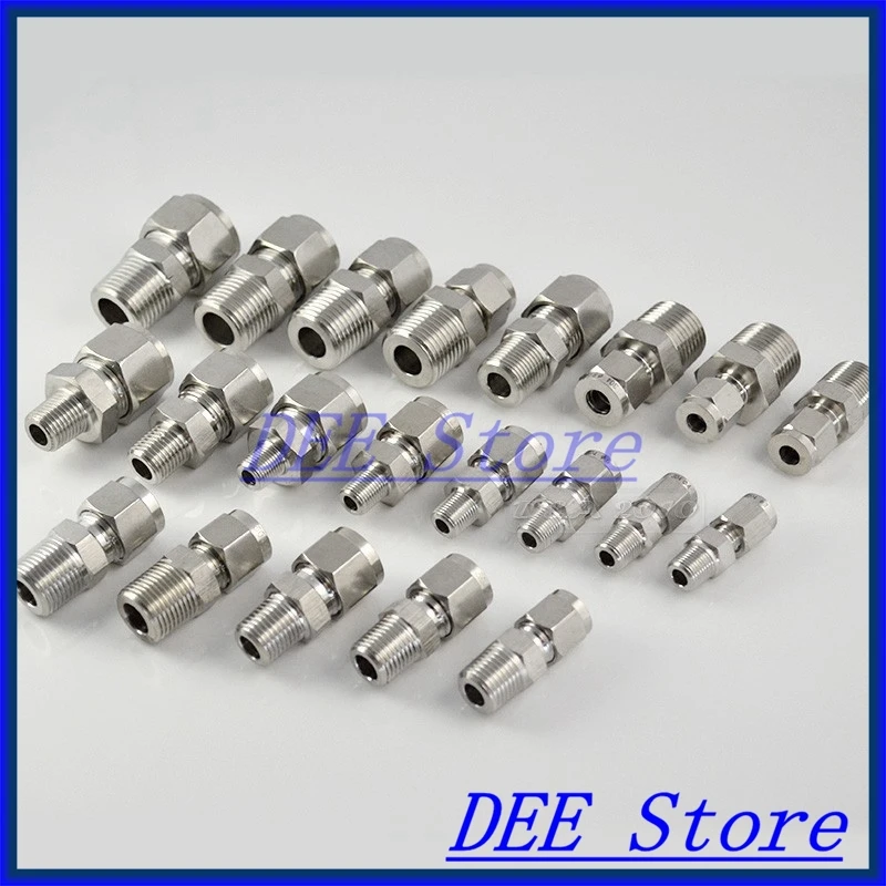 1//2/" BSPx12MM Double Ferrule Tube Fitting Male Connector BSPT Stainless Steel