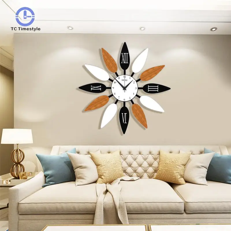

Nordic Clock Acrylic Flower Shape Watch Household Modern Decoration Crafts Handmade Needle Quartz Digital Wall Clocks