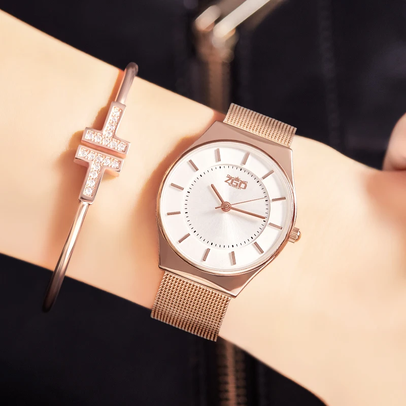 

Zgo 2018 Fashion Women Watches Luxury Brand Rose Gold Watch Lady Quartz Wristwatches 3 Bar Waterproof Women Wrist Watch Gift 212