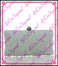 Aidocrystal cristales blancos de las señoras bolsa de embrague y de alta talón bombas de juego para el banquete de boda