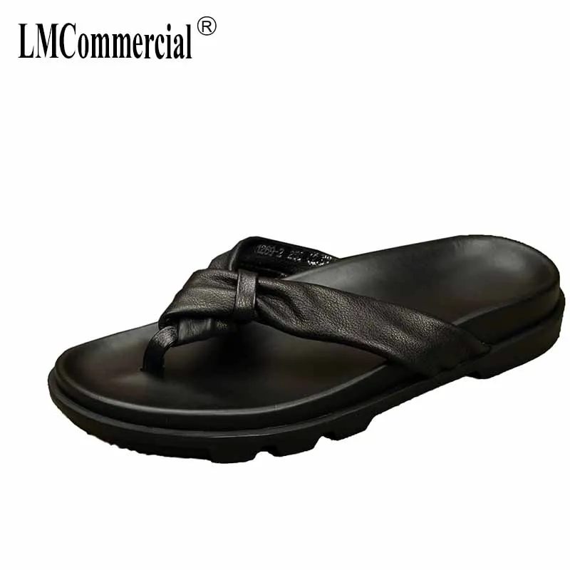 

summer men's Rome slippers leisure beach shoes Genuine Leather sandals male Sneakers Flip Flops casual Shoes outdoor anti-skid