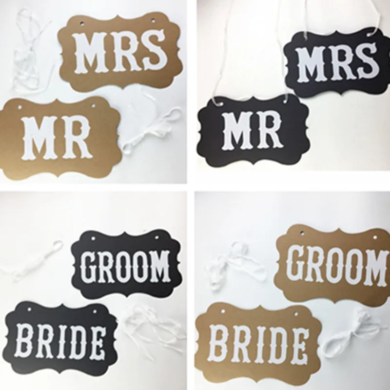 

Bride Groom Shooting Props Wedding Pulling MR and MRS Chair Back Flower for decoration wedding