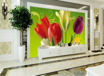 

custom 3d wallpaper Tulip living room sofa background wall flower wallpaper 3d wallpaper for room